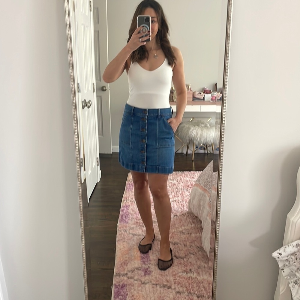 Ann Taylor Denim Mini Skirt